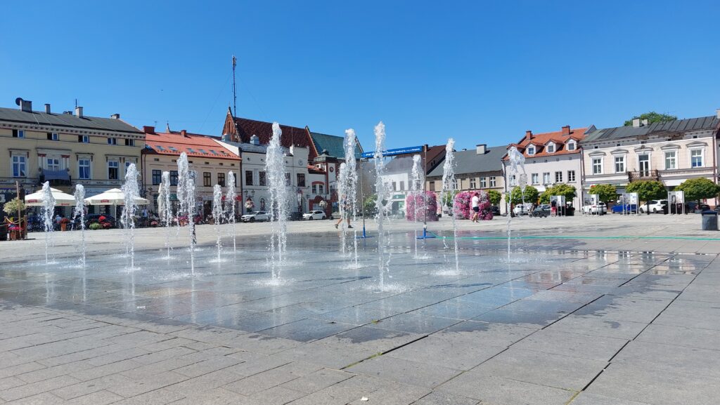 Miejska fontanna na Rynku Głównym w Oświęcimiu