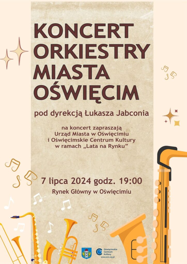 koncert Orkiestry Miasta Oświęcim pod dyrekcją Łukasza Jabconia.