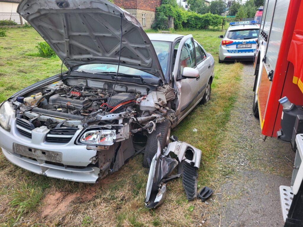 Służby ratunkowe na miejscu kolizji drogowej w Bulowicach, fot. lokalna policja.