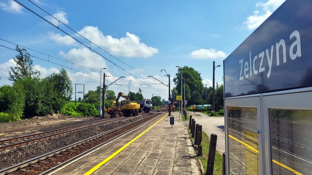 Prace modernizacyjne na linii kolejowej Kraków – Oświęcim, fot. PKP PLK.