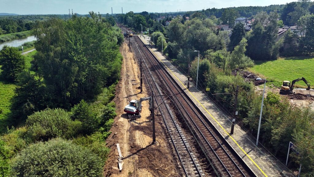 Prace modernizacyjne na linii kolejowej Kraków – Oświęcim, fot. PKP PLK.