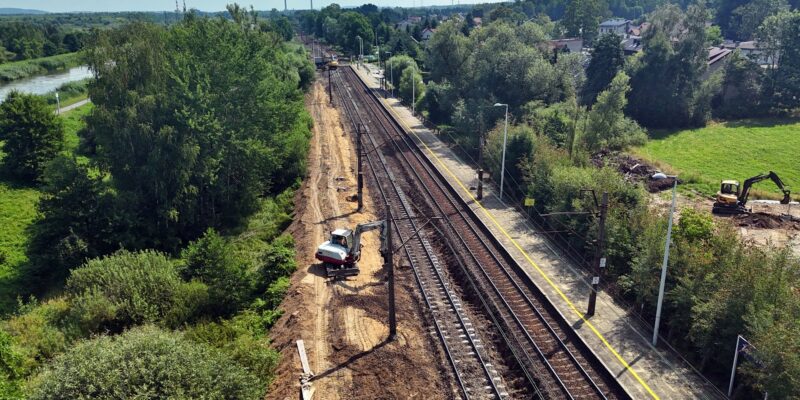 Prace modernizacyjne na linii kolejowej Kraków – Oświęcim, fot. PKP PLK.
